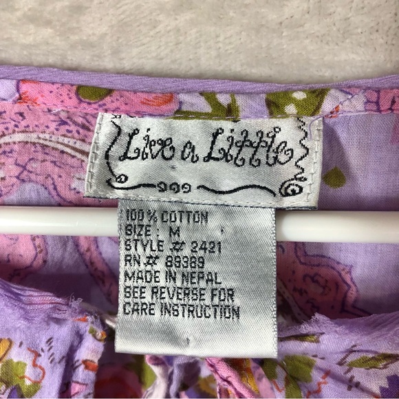 Vintage 90s Embroidered Fairy Top Womens S Purple Floral Hippie Magic Whimsigoth - Picture 8 of 8